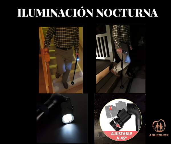 BASTÓN PLEGLABLE CON LUZ LED