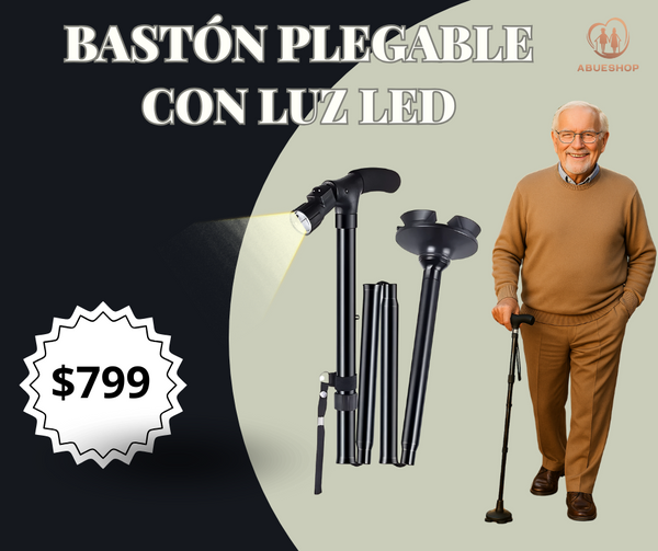 BASTÓN PLEGLABLE CON LUZ LED